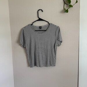 Wild Fable Black and White Striped Crop top